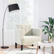 vidaXL Soffstol med armstöd gräddvit 53 cm sammet