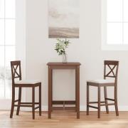 vidaXL Barstolar med kuddar 2 st, brunt, massivt trä, gummi