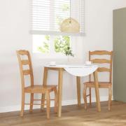 vidaXL Matstolar 2 st, naturligt massivt trä gummi