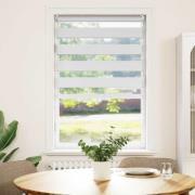 Rullgardin randig vit 90 x 150 cm transparent