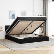 vidaXL Ottoman sängram med madrass svart 160x200 cm sammet