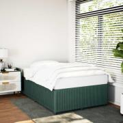 vidaXL sängram utan madrass mörkgrön 120x190 cm sammet