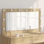 vidaXL Sminkspegel Sonoma ek MDF, Glas 100 x 55 x 18 cm Sminkspegel