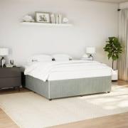 vidaXL Sängram utan madrass ljusgrå 200x200 cm sammet