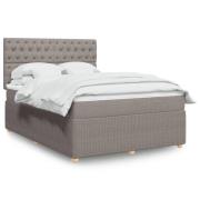 vidaXL Ramsäng med madrass taupe 140x190 cm tyg