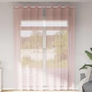 vidaXL Voile gardiner med genomföringar 2 st ljusrosa 140x260 cm
