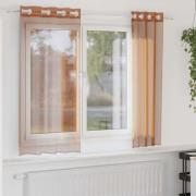 vidaXL Voile gardiner med genomföringar 2 st terrakotta