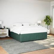 vidaXL Sängram utan madrass mörkgrön 200x200 cm sammet