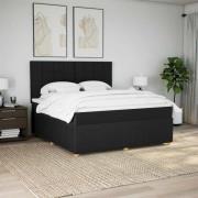 vidaXL Ramsäng med madrass svart 180x200 cm tyg