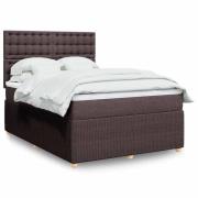vidaXL Ramsäng med madrass mörkbrun 160x200 cm tyg