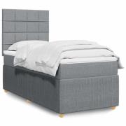 vidaXL Ramsäng med madrass ljusgrå 100x200 cm tyg