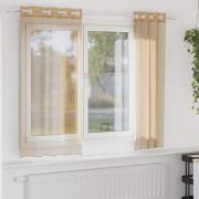 vidaXL Voile gardiner med genomföringar 2 st sand