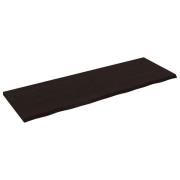 vidaXL Vägghylla mörkbrun 180x60x(2-4) cm behandlad massiv ek