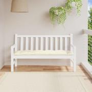 vidaXL Bänkdyna för trädgården gräddvit 150x50x7 cm oxfordtyg