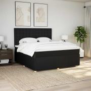 vidaXL Ramsäng med madrass svart 180x200 cm tyg