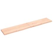 vidaXL Hyllplan 220x40x(2-4) cm obehandlad massiv ek