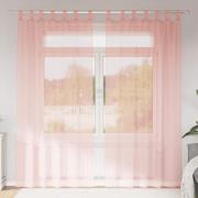 vidaXL Voile gardiner med stångfickor 2 st rosa
