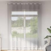 vidaXL Voile gardiner med genomföringar 2 st ljusgrå 140x260 cm