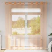 vidaXL Voile gardiner med genomföringar 2 st terrakotta