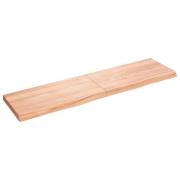 vidaXL Vägghylla ljusbrun 120x30x(2-4) cm behandlad massiv ek
