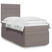 vidaXL Ramsäng med madrass taupe 90x190 cm tyg