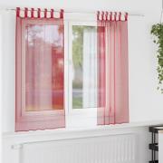 vidaXL Voile gardiner med stångfickor 2 st vinröd