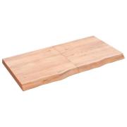vidaXL Vägghylla ljusbrun 120x60x(2-6) cm behandlad massiv ek