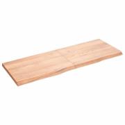 vidaXL Vägghylla ljusbrun 140x50x(2-4) cm behandlad massiv ek