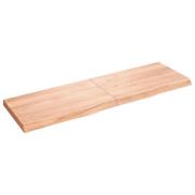vidaXL Vägghylla ljusbrun 160x50x(2-6) cm behandlad massiv ek