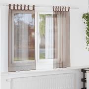 vidaXL Voile gardiner med fliktopp 2 st brun