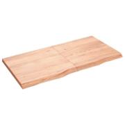 vidaXL Vägghylla ljusbrun 120x60x(2-4) cm behandlad massiv ek