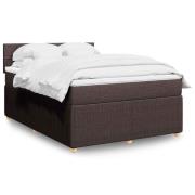 vidaXL Ramsäng med madrass mörkbrun 140x190 cm tyg