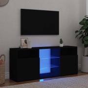 vidaXL TV-bänk med LED-belysning svart 120x30x50 cm