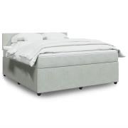 vidaXL Ramsäng med madrass ljusgrå 180x200 cm sammet
