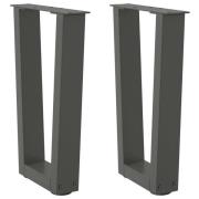 vidaXL Soffbordsben V-formade 2 st antracit 28x(42-43,3) cm stål