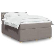 vidaXL Ramsäng med madrass taupe 140x200 cm tyg