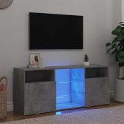vidaXL TV-bänk med LED-belysning betonggrå 120x30x50 cm