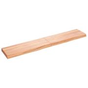 vidaXL Vägghylla ljusbrun 160x30x(2-6) cm behandlad massiv ek