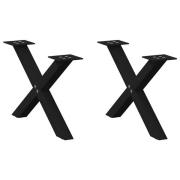 vidaXL Soffbordsben X-formade 2 st svarta 60x(30-31) cm stål