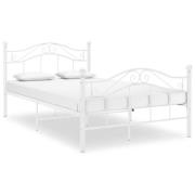 vidaXL Sängram utan madrass vit metall 120x200 cm