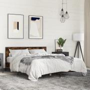 vidaXL Sängram rökfärgad ek 160x200 cm konstruerat trä och metall