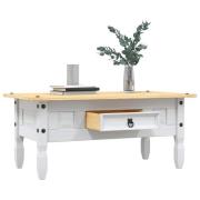 vidaXL Soffbord mexikansk coronastil furu vit 100x55x44 cm