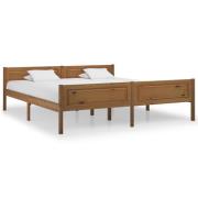 vidaXL Sängram massiv furu honungsbrun 180x200 cm