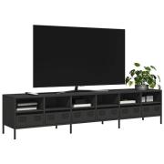 vidaXL Tv-bänk svart 202x39x43,5 cm kallvalsat stål