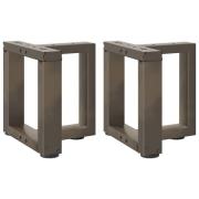 vidaXL Soffbordsben T-formade 2 st naturstål 30x25x(30-31) cm stål