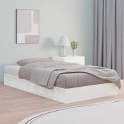 vidaXL Sängram massivt trä 75x190 cm vit