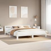 vidaXL Sängram utan madrass vit 180x200 cm massiv furu
