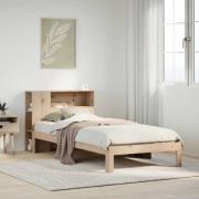 vidaXL Säng med bokhylla utan madrass 90x200cm massiv furu