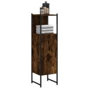 vidaXL Badrumsskåp rökfärgad ek 33x33x120,5 cm konstruerat trä