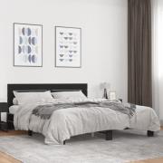 vidaXL Sängram svart 200x200 cm konstruerat trä och metall